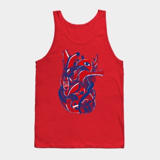 Blue Red Light Heart Tank Top